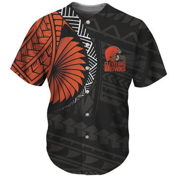 Cleveland Browns Black-Orange Baseball Jersey