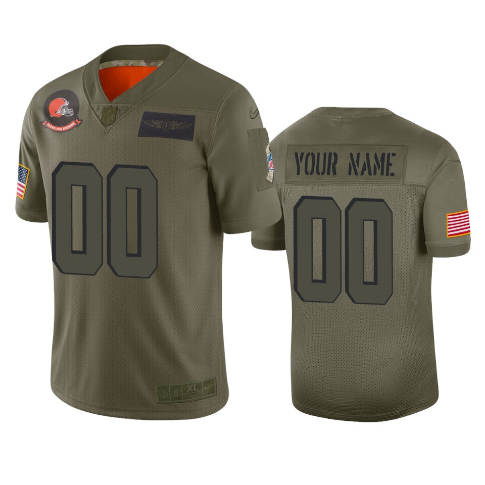 Cleveland Browns Customized 2019 Camo Salute To Service Jersey