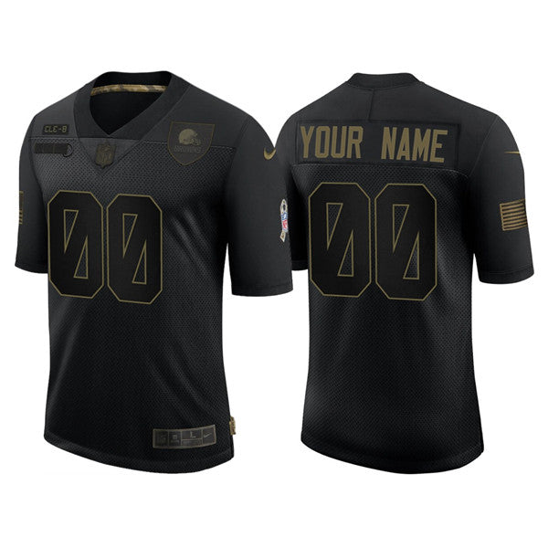 Cleveland Browns Customized 2020 Black Salute To Service Jersey