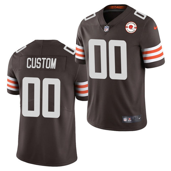 Cleveland Browns Customized 2021 Brown 75th Anniversary Patch Jersey