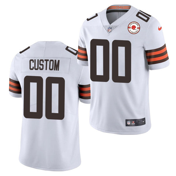 Cleveland Browns Customized 2021 White 75th Anniversary Patch Jersey
