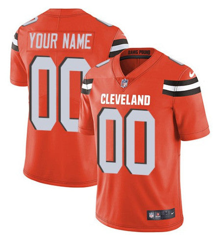 Cleveland Browns Customized Orange Team Color Jersey