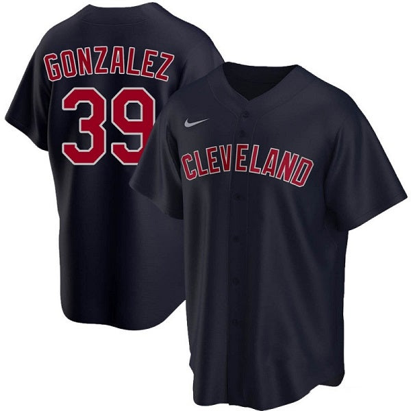 Oscar Gonzalez Cleveland Guardians navy jersey