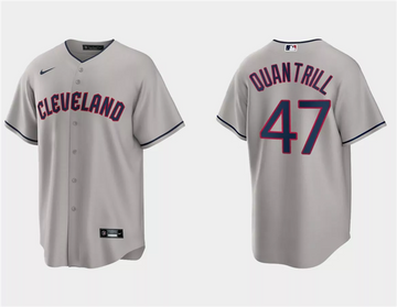 Cal Quantrill Cleveland Guardians gray jersey