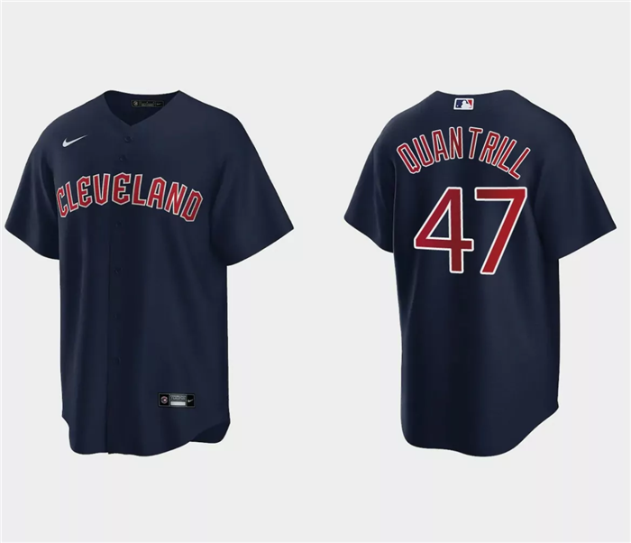 Cal Quantrill Cleveland Guardians navy jersey