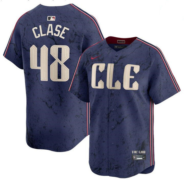 Emmanuel Clase Cleveland Guardians navy City Connect jersey