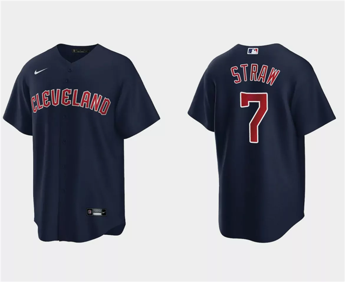 Myles Straw Cleveland Guardians navy jersey