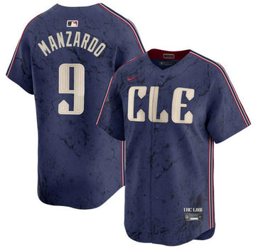 Kyle Manzardo Cleveland Guardians navy City Connect jersey