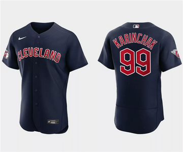 James Karinchak Cleveland Guardians navy jersey