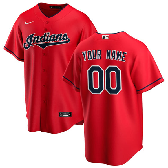 Custom Cleveland Guardians red jersey