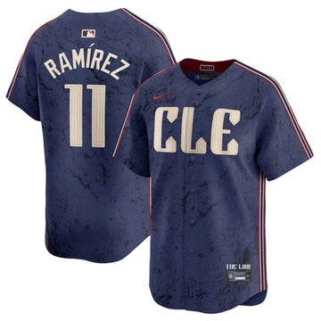 Custom Cleveland Guardians navy City Connect jersey