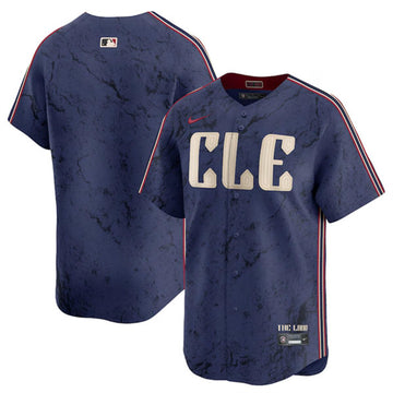 Custom Cleveland Guardians navy City Connect jersey