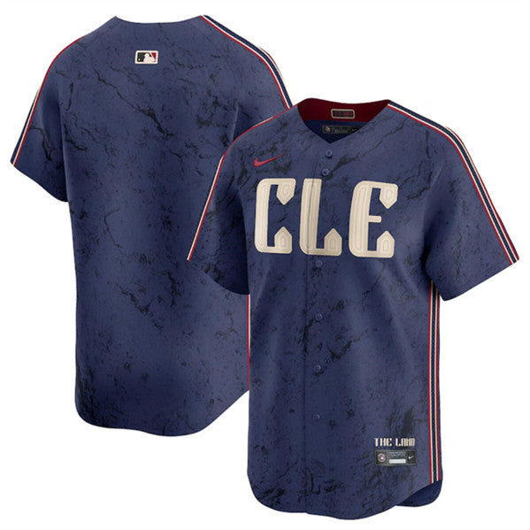 Custom Cleveland Guardians navy City Connect jersey