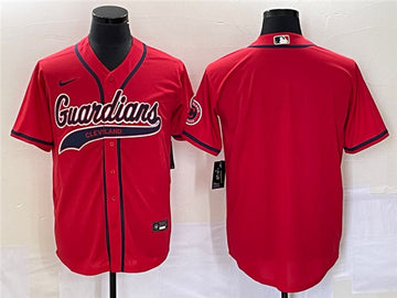 Custom Cleveland Guardians red jersey