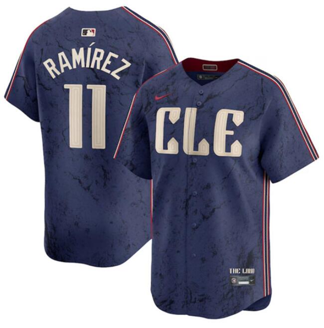 Custom Cleveland Guardians navy City Connect jersey
