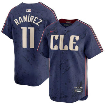 Custom Cleveland Guardians navy City Connect jersey