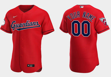 Custom Cleveland Guardians red jersey