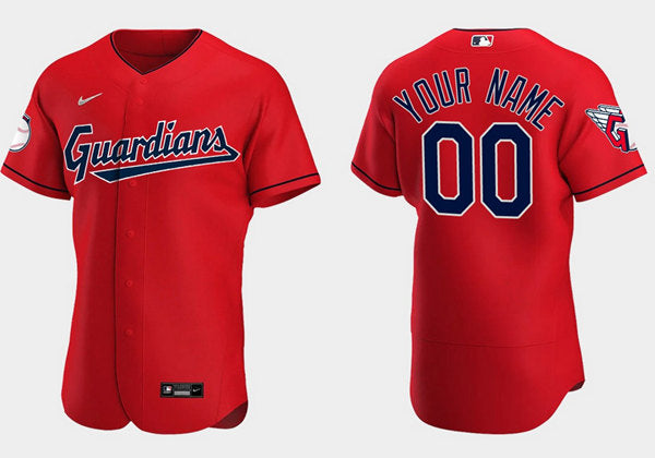 Custom Cleveland Guardians red jersey