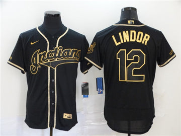 Francisco Lindor Cleveland Guardians black jersey