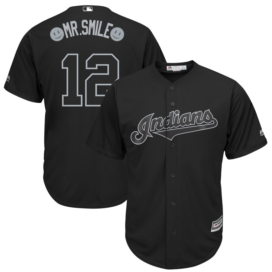 Francisco Lindor Majestic Cleveland Guardians black jersey