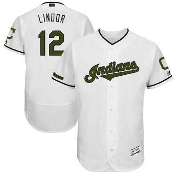 Francisco Lindor Majestic Cleveland Guardians white Authentic jersey