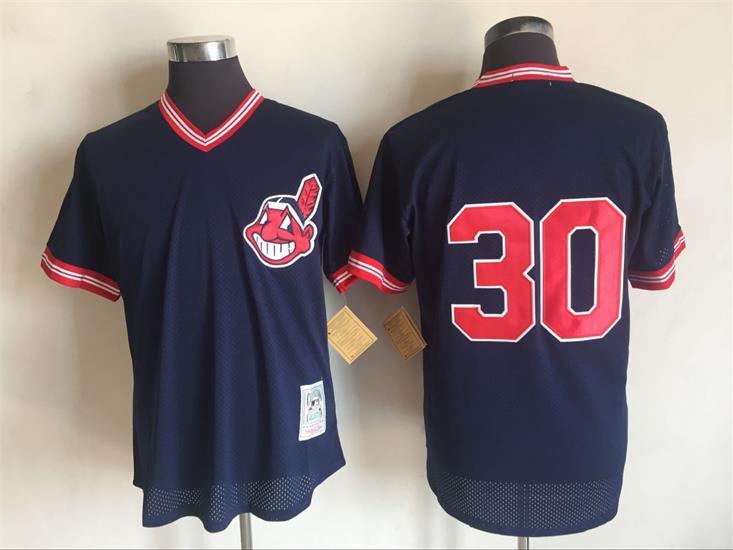 Joe Carter Cleveland Guardians blue Throwback jersey