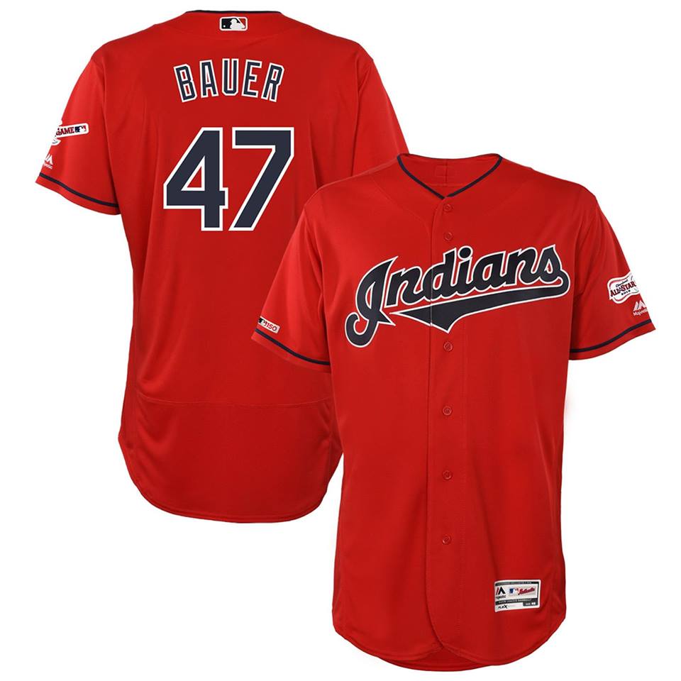 Trevor Bauer Cleveland Guardians red jersey