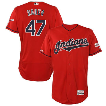 Trevor Bauer Cleveland Guardians red jersey