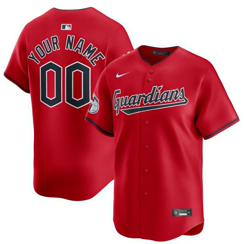Custom Cleveland Guardians red jersey
