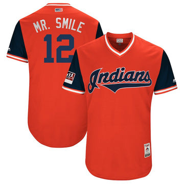 Francisco Lindor Mr Smile Majestic Cleveland Guardians red-navy jersey
