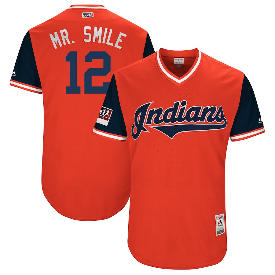 Francisco Lindor Mr Smile Majestic Cleveland Guardians red-navy jersey