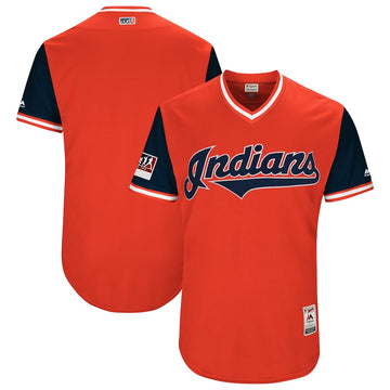 Majestic Cleveland Guardians red-navy jersey