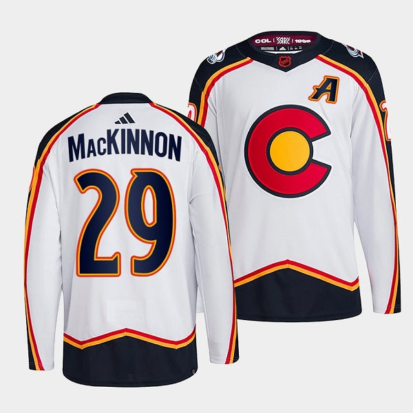 Nathan MacKinnon Colorado Avalanche white Reverse Retro jersey