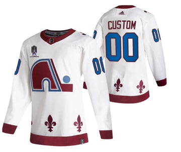 Custom Colorado Avalanche white jersey