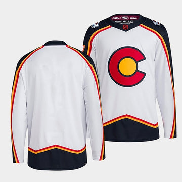 Custom Colorado Avalanche white Reverse Retro jersey