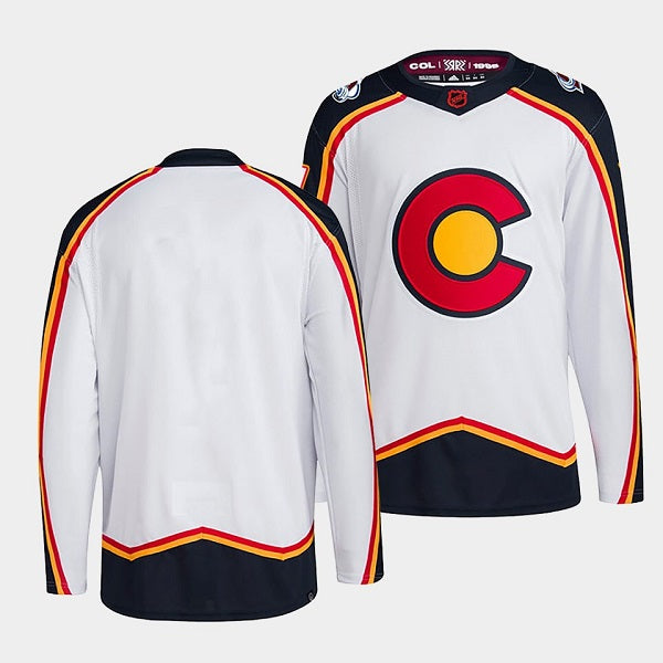 Custom Colorado Avalanche white Reverse Retro jersey