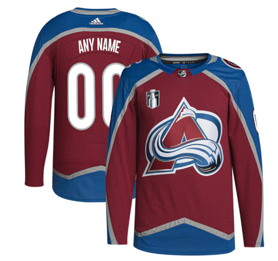 Custom Colorado Avalanche burgundy jersey