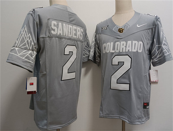 Shadeur Sanders Colorado Buffaloes gray FUSE jersey