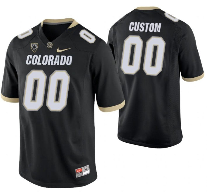 Custom Colorado Buffaloes black Game jersey