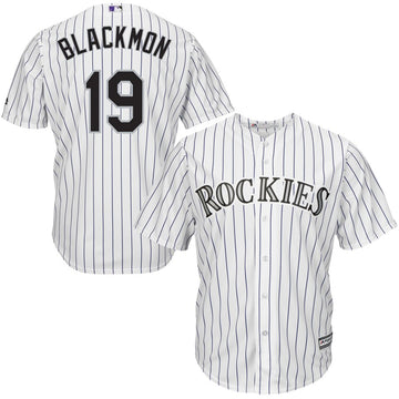 Charlie Blackmon Chuck Nazty Colorado Rockies white jersey