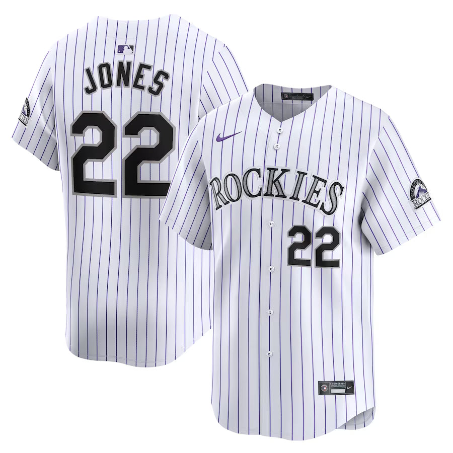 Nolan Jones Colorado Rockies white Home jersey