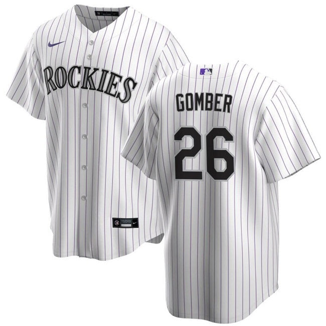 Austin Gomber Colorado Rockies white jersey