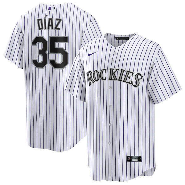 Elias Diaz Colorado Rockies white jersey