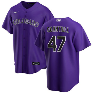 Cal Quantrill Colorado Rockies purple jersey