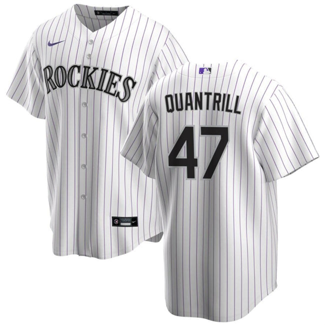 Cal Quantrill Colorado Rockies white jersey