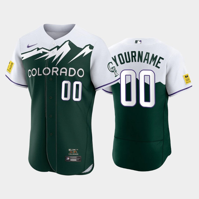 Custom Colorado Rockies green City Connect jersey