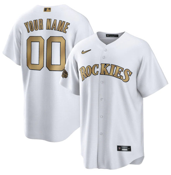 Custom Colorado Rockies white All-Star jersey