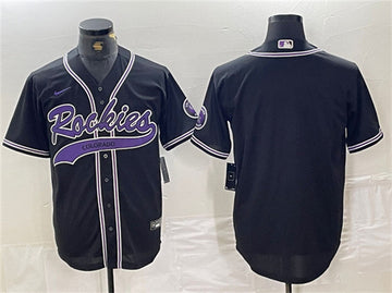 Custom Colorado Rockies black jersey