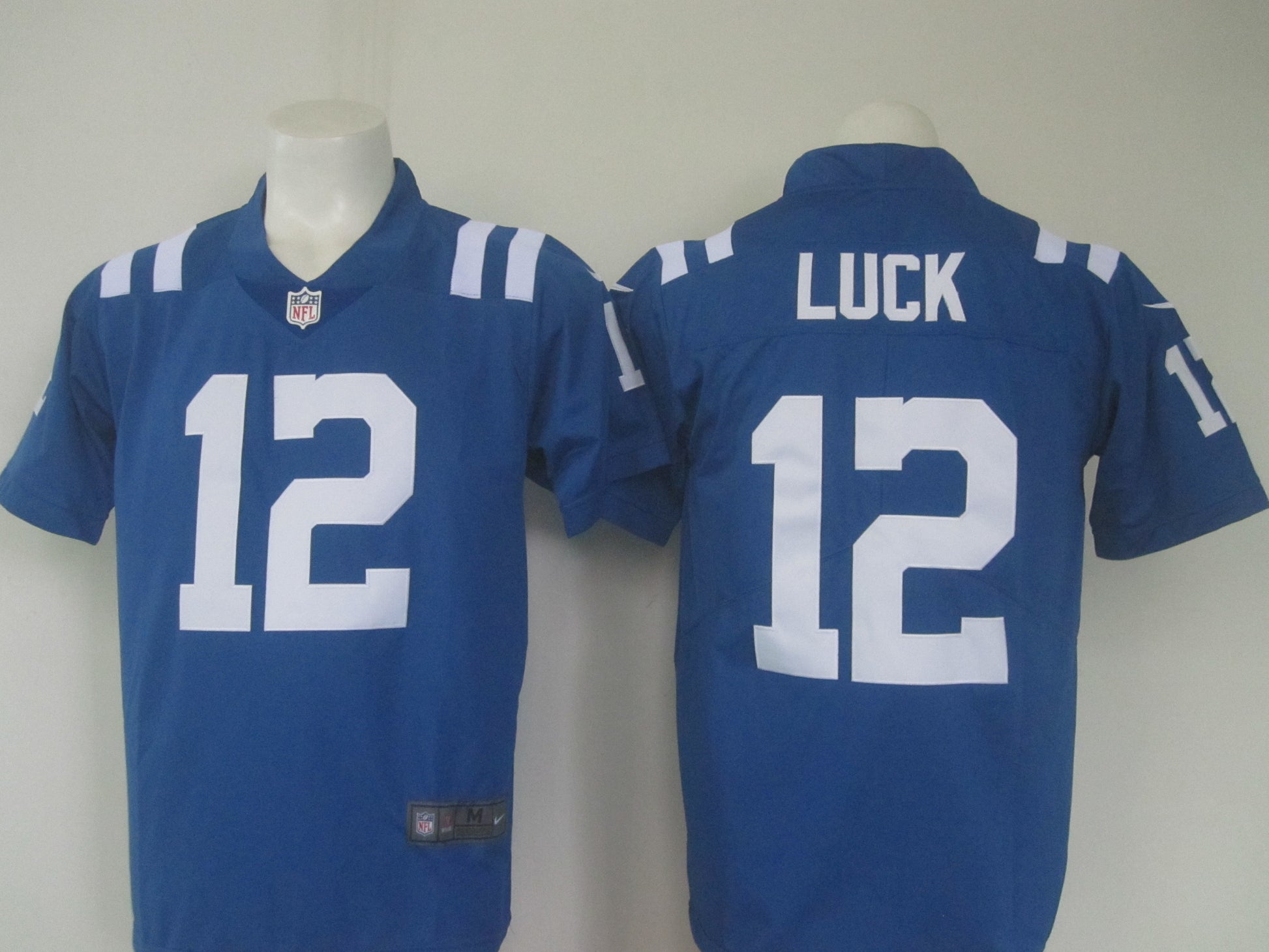 Colts #12 Andrew Luck Blue Rush Jersey