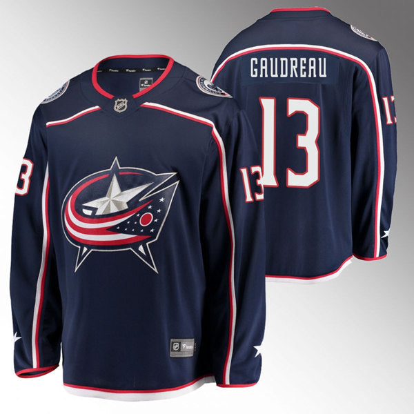 Johnny Gaudreau Columbus Blue Jackets navy jersey